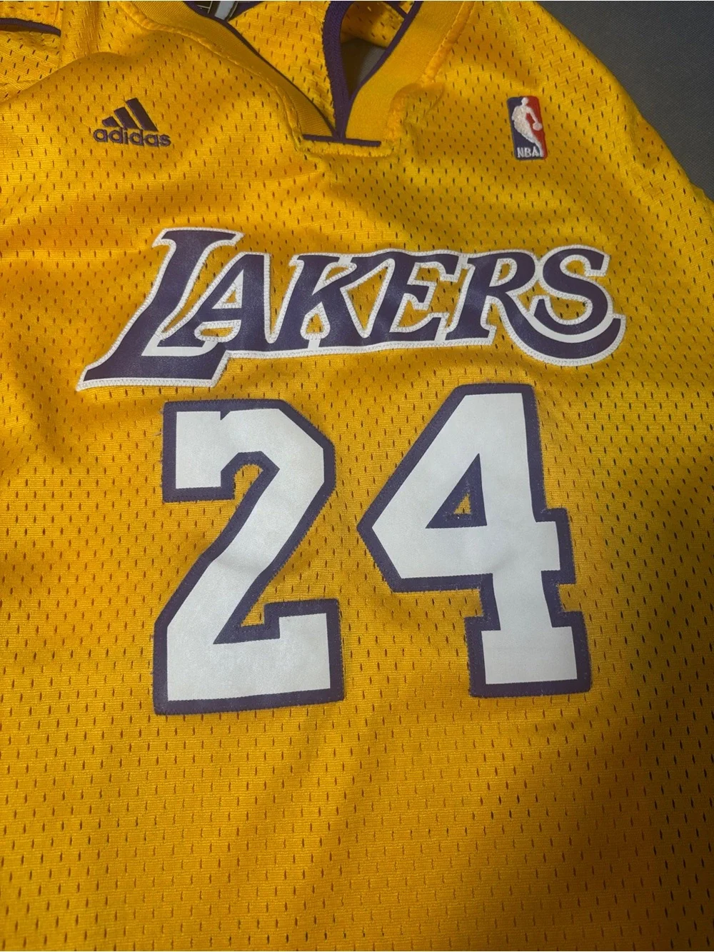 Kobe Bryant LA Lakers Adidas Vintage Swingman Sewn Jersey Gold 3XL
